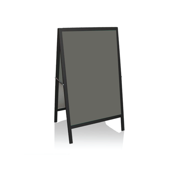 Ebony Aluminum A-Frame | Slate Gray Ceramic Steel Chalkboard