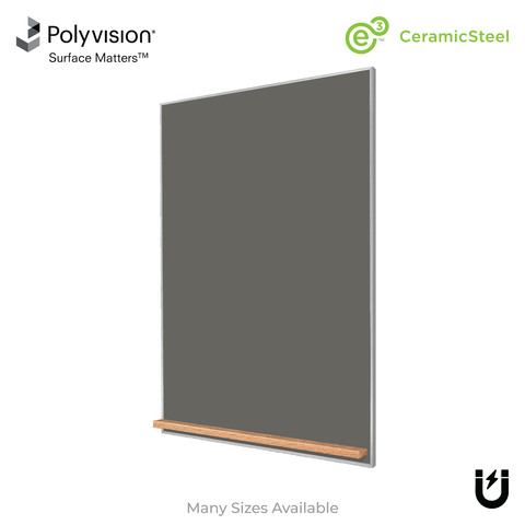 The Satin Minimalist Wood | Portrait Slate Gray Ceramic Steel Chalkboard