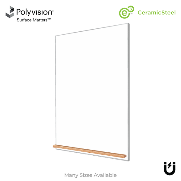 The Satin Minimalist Wood | Portrait Ceramic Steel Whiteboard