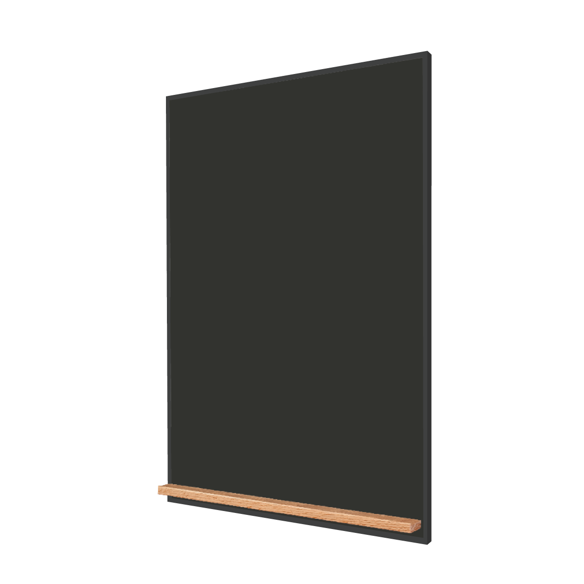 The Black Minimalist Wood | Portrait Black Ceramic Steel Chalkboard