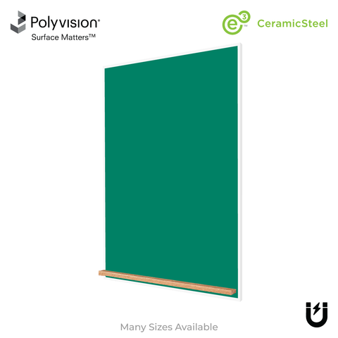 The White Minimalist Wood | Portrait Green Ceramic Steel Chalkboard