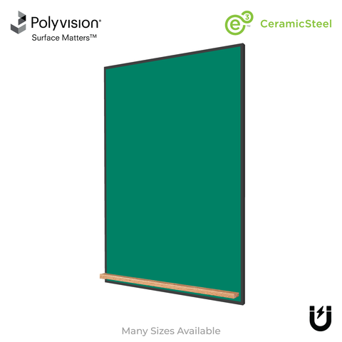 The Black Minimalist Wood | Portrait Green Ceramic Steel Chalkboard