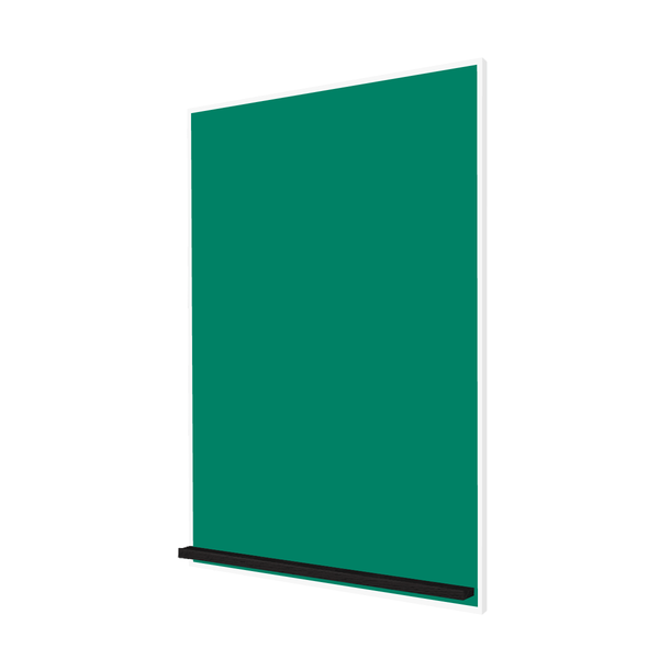 The White Minimalist Wood | Portrait Green Ceramic Steel Chalkboard
