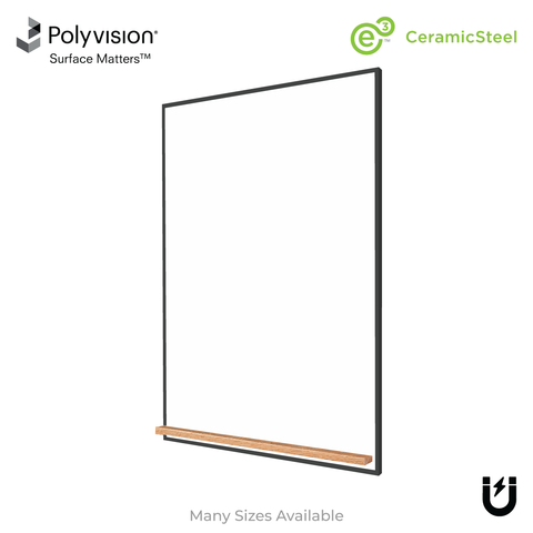 The Black Minimalist Wood | Portrait Ceramic Steel Whiteboard