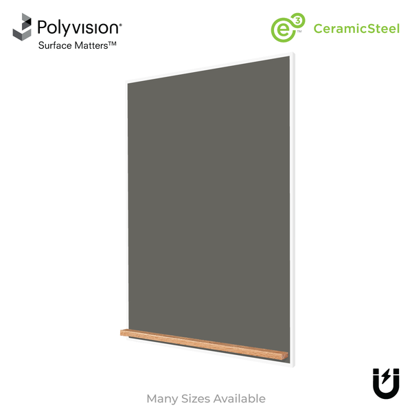 The White Minimalist Wood | Portrait Slate Gray Ceramic Steel Chalkboard