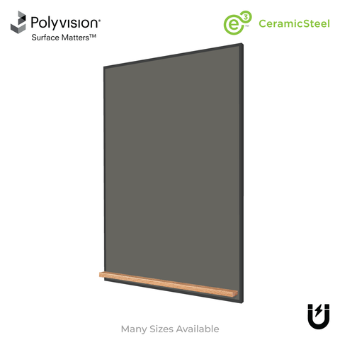 The Black Minimalist Wood | Portrait Slate Gray Ceramic Steel Chalkboard