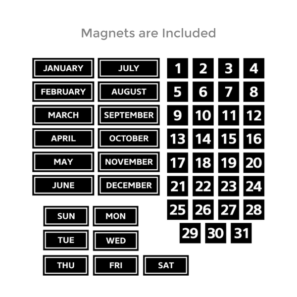 Combination Monthly Calendar | Mushroom Medley FORBO | Ebony Aluminum Minimalist Frame Landscape