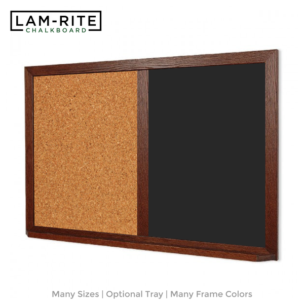 Wood Frame | Black Lam-Rite Landscape Chalkboard & Natural Cork