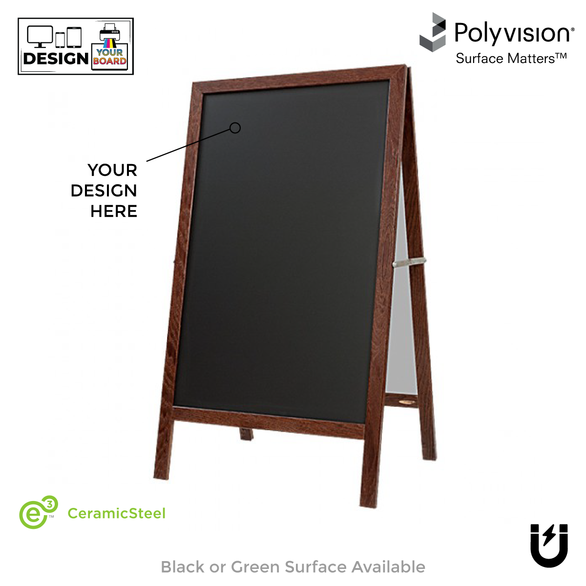 Large Heavy Duty Medium Oak A Frame Chalkboard Blackboard Fitted | INDIA