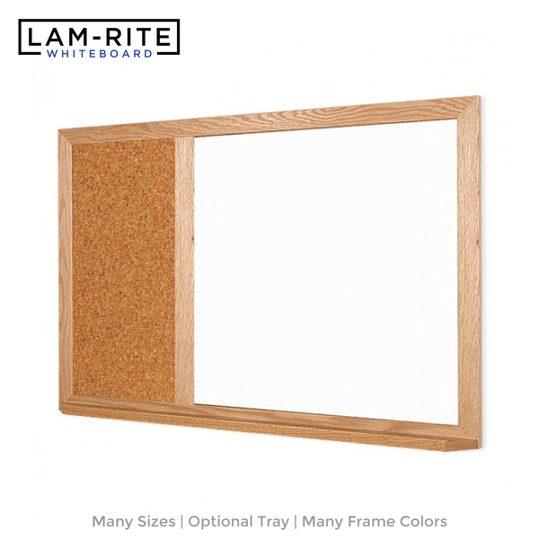 Wood Frame | Landscape Lam-Rite Whiteboard & Natural Cork 2/3