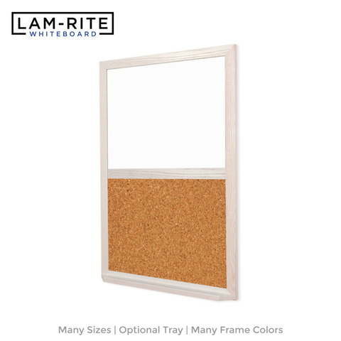 Wood Frame | Portrait Lam-Rite Whiteboard & Natural Cork