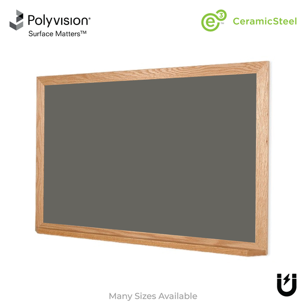 Wood Frame | Ceramic Steel Slate Gray Landscape Chalkboard
