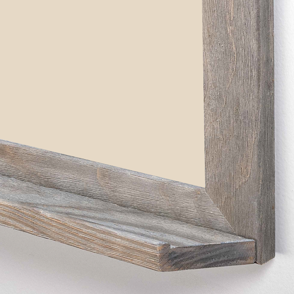 Barnwood Wood Frame | Almond | Portrait Color-Rite Magnetic Whiteboard