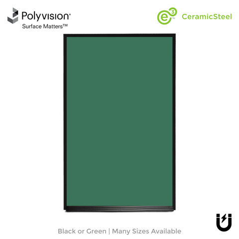 Ebony Aluminum Frame | Portrait Green Ceramic Steel Chalkboard