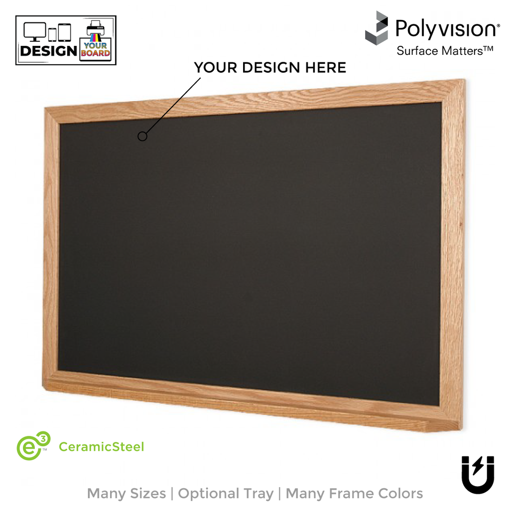  WoodWell Magnetic Black Chalk Board 18 x 24 (18 Inch x 24  Inch) Wood Framed Blackboard with Reinforced Metal Backing (Light Tone 18  X 24) : Office Products