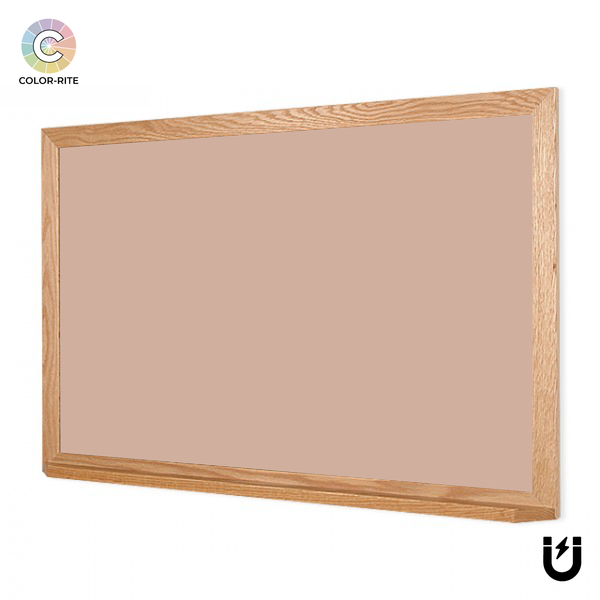 Wood Frame | Blush | Landscape Color-Rite Magnetic Whiteboard