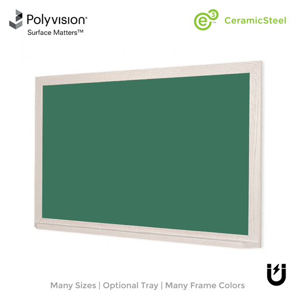 Wood Frame | Ceramic Steel Landscape Green Chalkboard