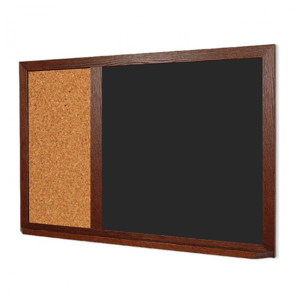 Wood Frame | Black Lam-Rite Landscape Chalkboard & Natural Cork 2/3