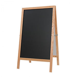 Natural Oak A-Frame | Custom Printed Magnetic Steel Chalkboard