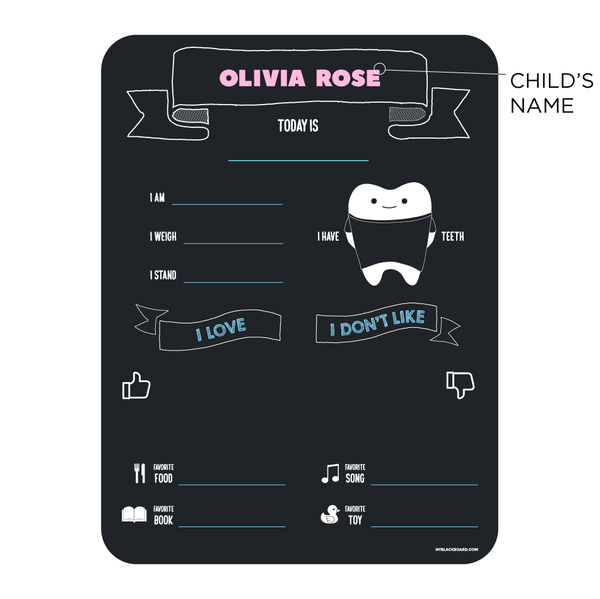 Custom Printed Name Baby Progress Board | Chalk