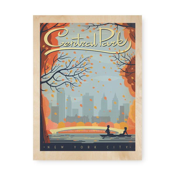 New York Central Park | Graphic Wood Print