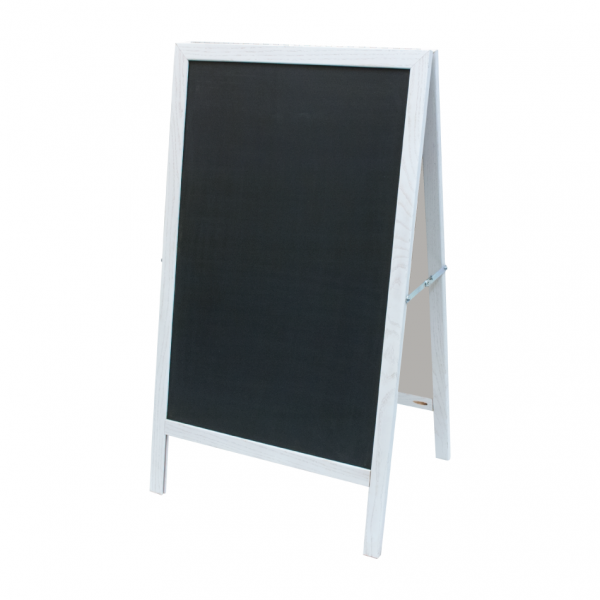 White Oak A-Frame | Custom Printed Magnetic Steel Chalkboard