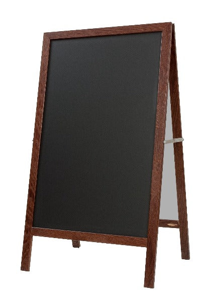 Walnut Oak A-Frame | Black Ceramic Steel Chalkboard