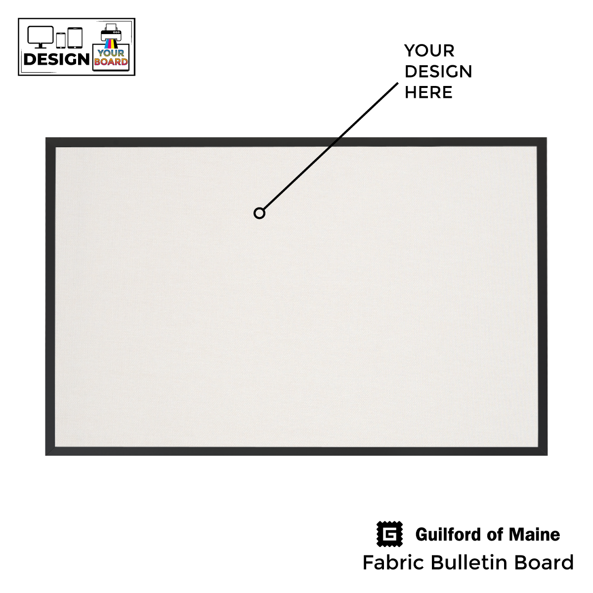 Ebony Aluminum Frame Custom Printed Landscape Fabric Board New York Blackboard