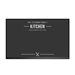 Kitchen Logo Ebony Aluminum Frame | Custom Printed Landscape Magnetic Chalkboard