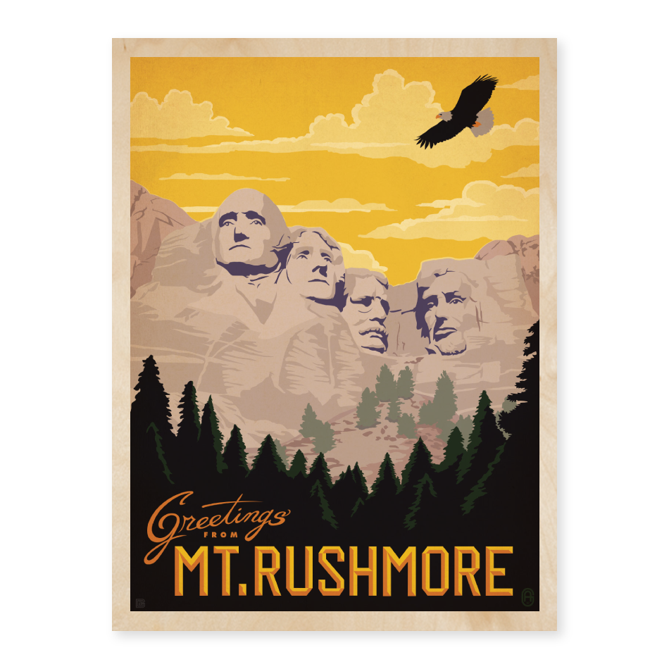 Rushmore Graphics Mt. Rushmore | Graphic Wood Print – New York Blackboard