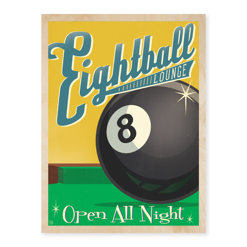 Eight Ball | Graphic Wood Print
