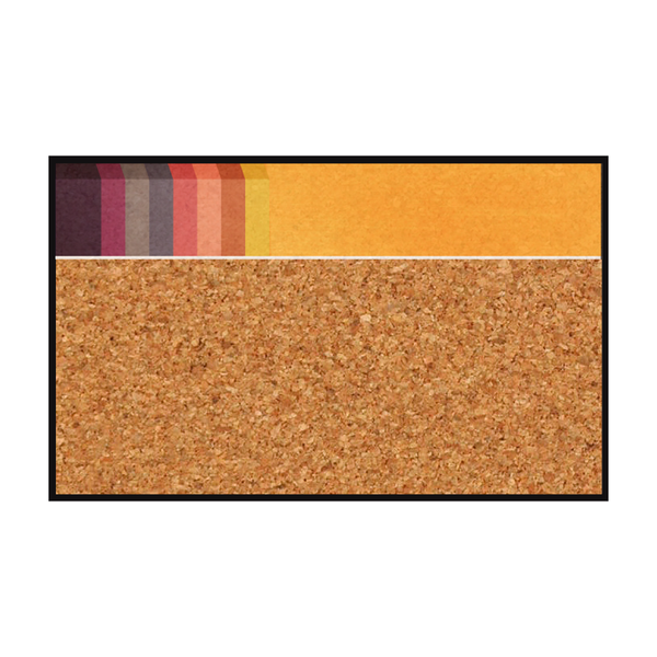 Graphic Bar Ebony Aluminum Frame | Custom Printed Landscape Natural Cork Board