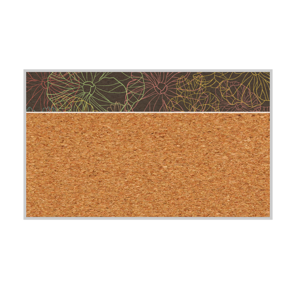 Graphic Bar Satin Aluminum Frame | Custom Printed Landscape Natural Cork Board