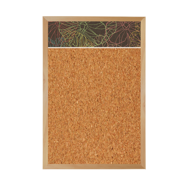 Graphic Bar Wood Frame | Custom Printed Portrait Natural Cork Board