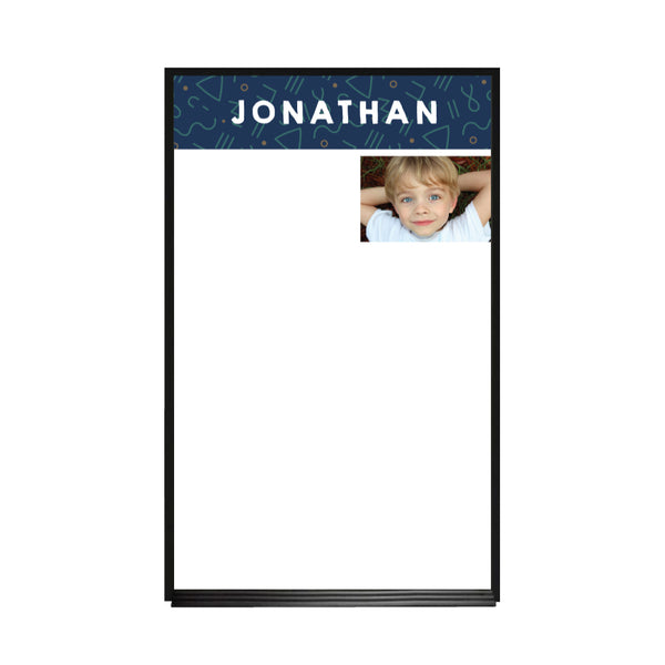 Graphic Bar Ebony Aluminum Frame | Custom Printed Portrait Magnetic Whiteboard
