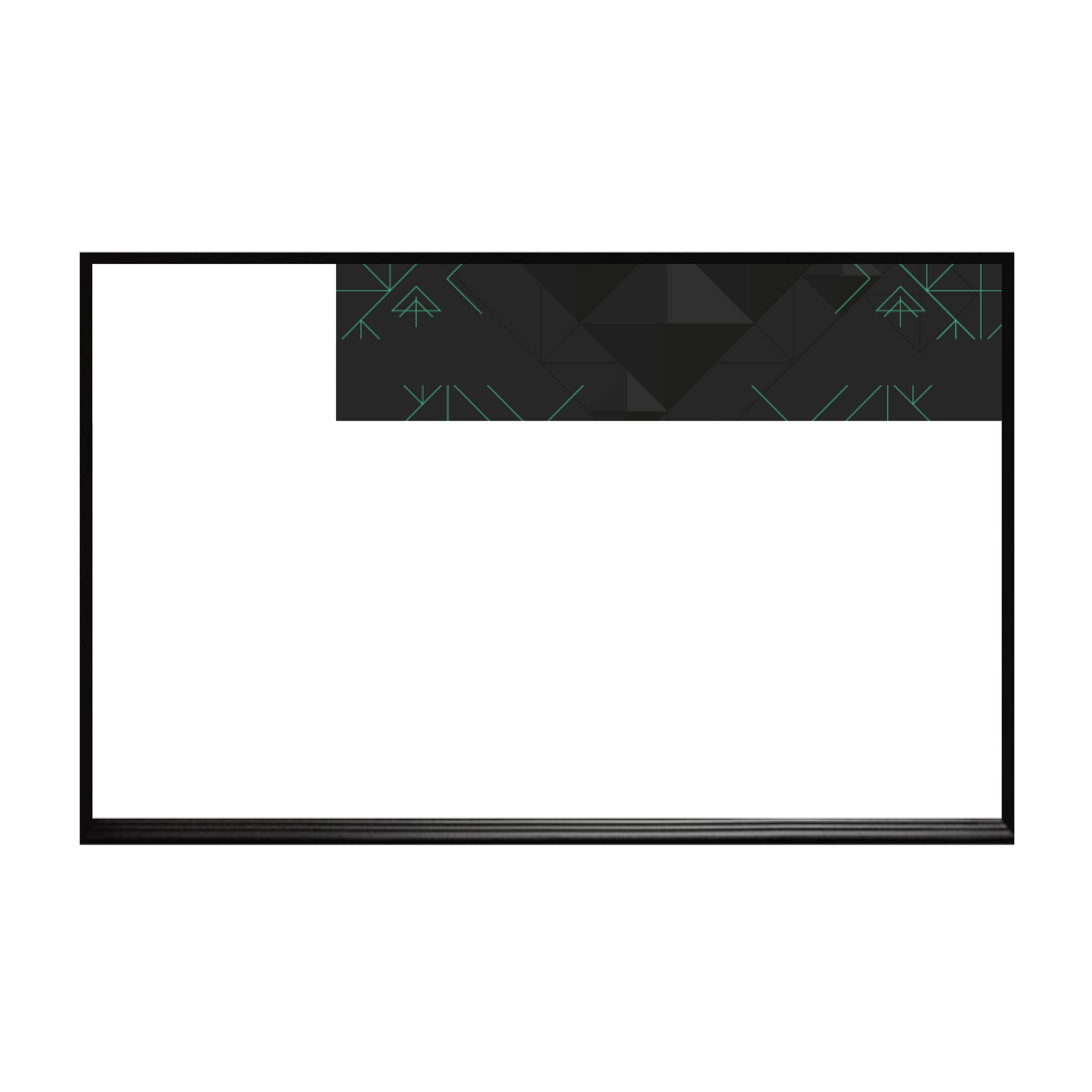 Graphic Bar Ebony Aluminum Frame | Custom Printed Landscape Non-Magnetic Whiteboard