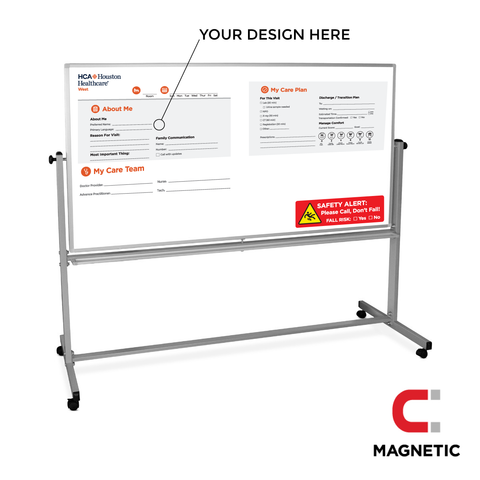 Hospital Mobile Board | Satin Aluminum Frame Magnetic Whiteboard