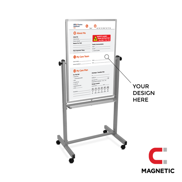 Hospital Mobile Board | Satin Aluminum Frame Magnetic Whiteboard