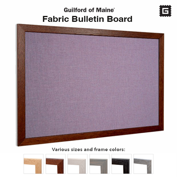 Lilac | Fabric Bulletin Board with Wood Frame