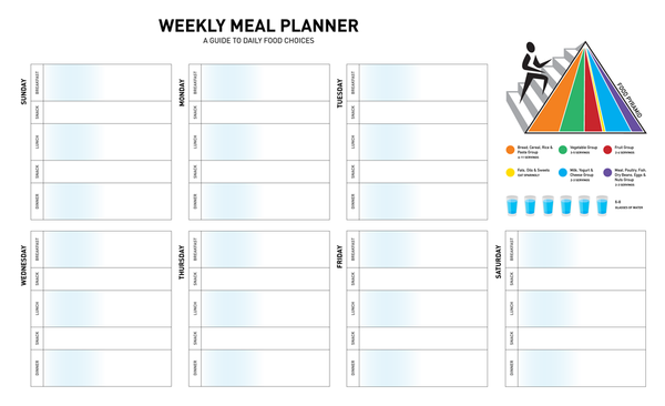 Weekly Meal Calendar | Ebony Aluminum Frame Landscape