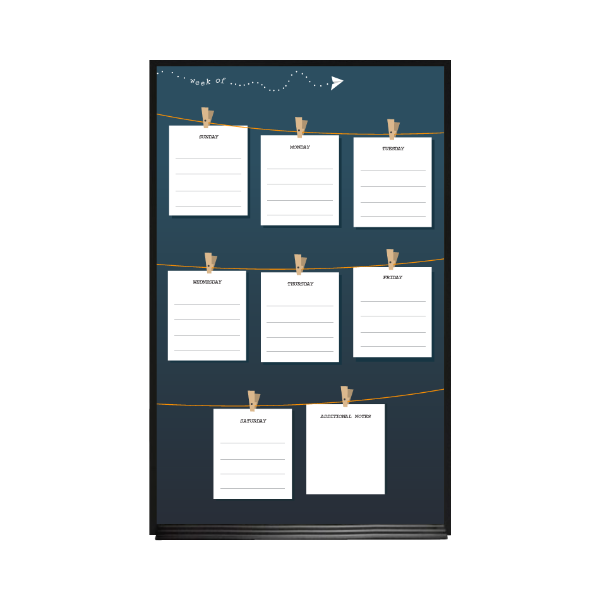 Daily Notes Weekly Planner | Ebony Aluminum Frame Portrait