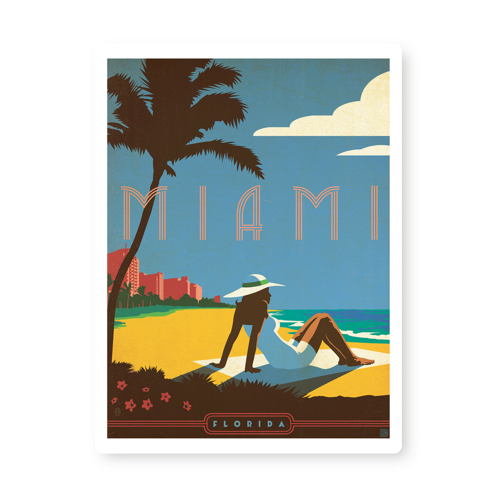 Miami | Graphic Metal Print – New York Blackboard