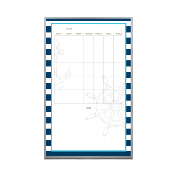 Nautical Monthly Calendar | Satin Aluminum Frame Portrait
