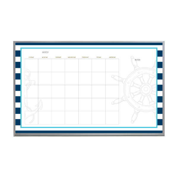 Nautical Monthly Calendar | Satin Aluminum Frame Landscape