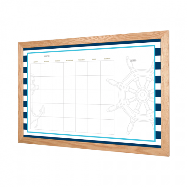 Nautical Monthly Calendar | Wood Frame Landscape