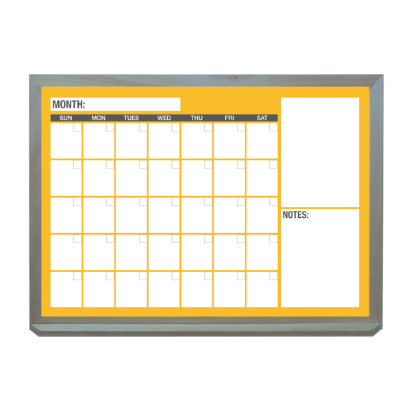 One Month Calendar Barnwood Frame | Custom Printed Landscape Magnetic Whiteboard