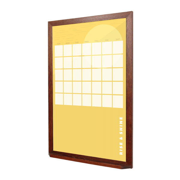 Rise & Shine Monthly Calendar | Wood Frame Portrait