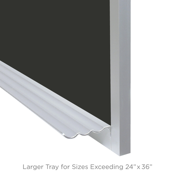 Satin Aluminum Frame | 5' High - Standard Tray Chalkboard