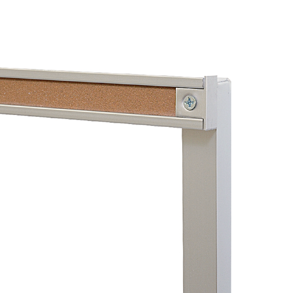 Satin Aluminum Frame | 5' High - Display Rail & Standard Tray Whiteboard