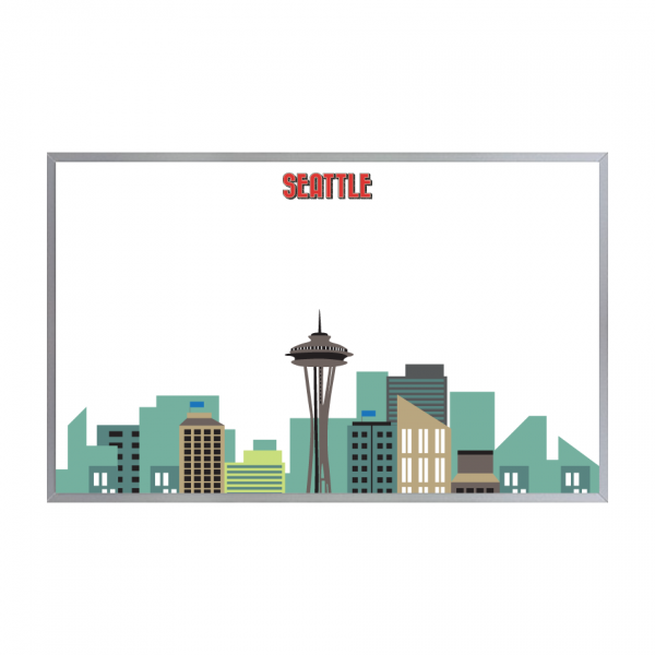 Seattle Skyline | Satin Aluminum Frame Landscape